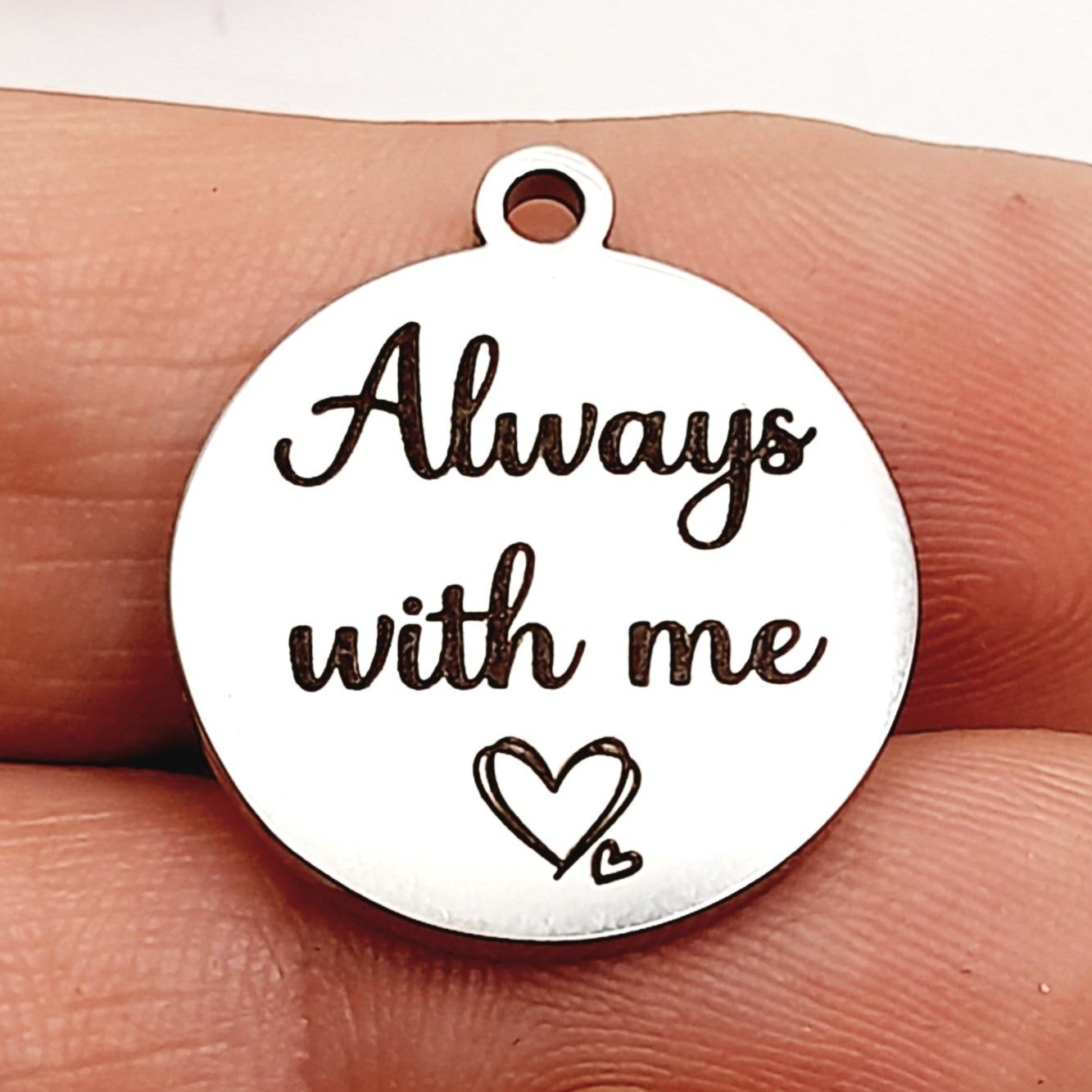Always with me Charms – Bulk Pack Loss of a Loved One Stainless Steel Pendants - Tags