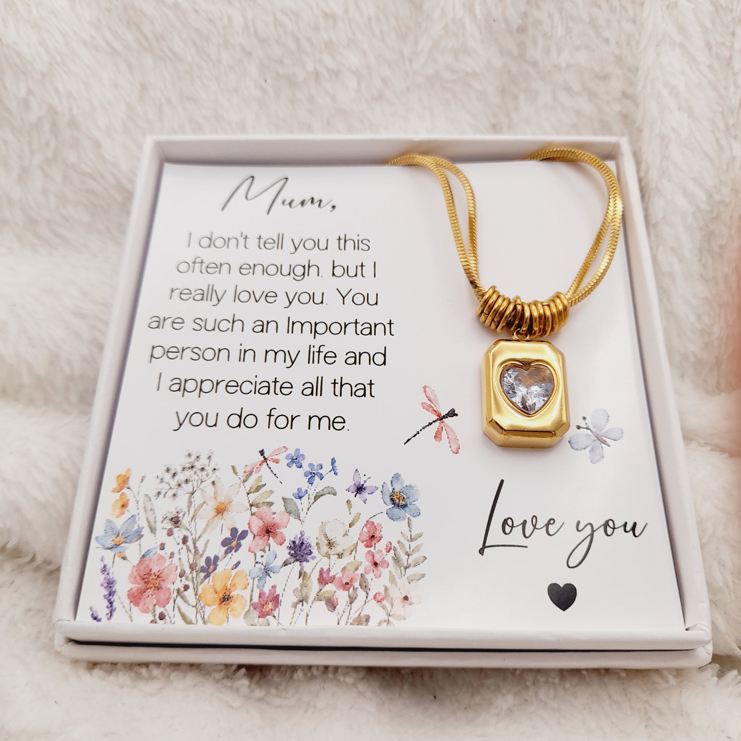 Heartfelt Mum Necklace – Perfect Gift from Child/Children for Birthday, Christmas & Special Occasions