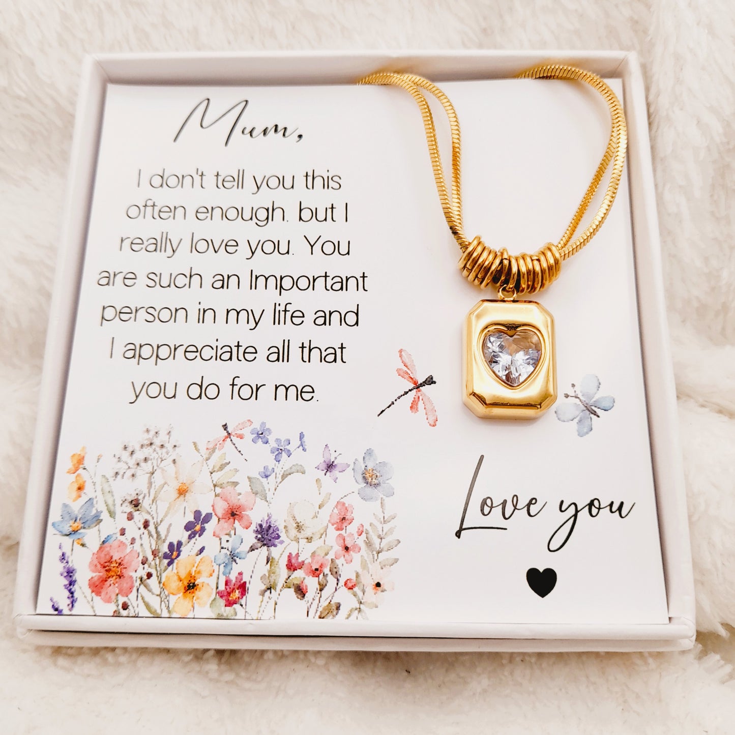 Heartfelt Mum Necklace – Perfect Gift from Child/Children for Birthday, Christmas & Special Occasions