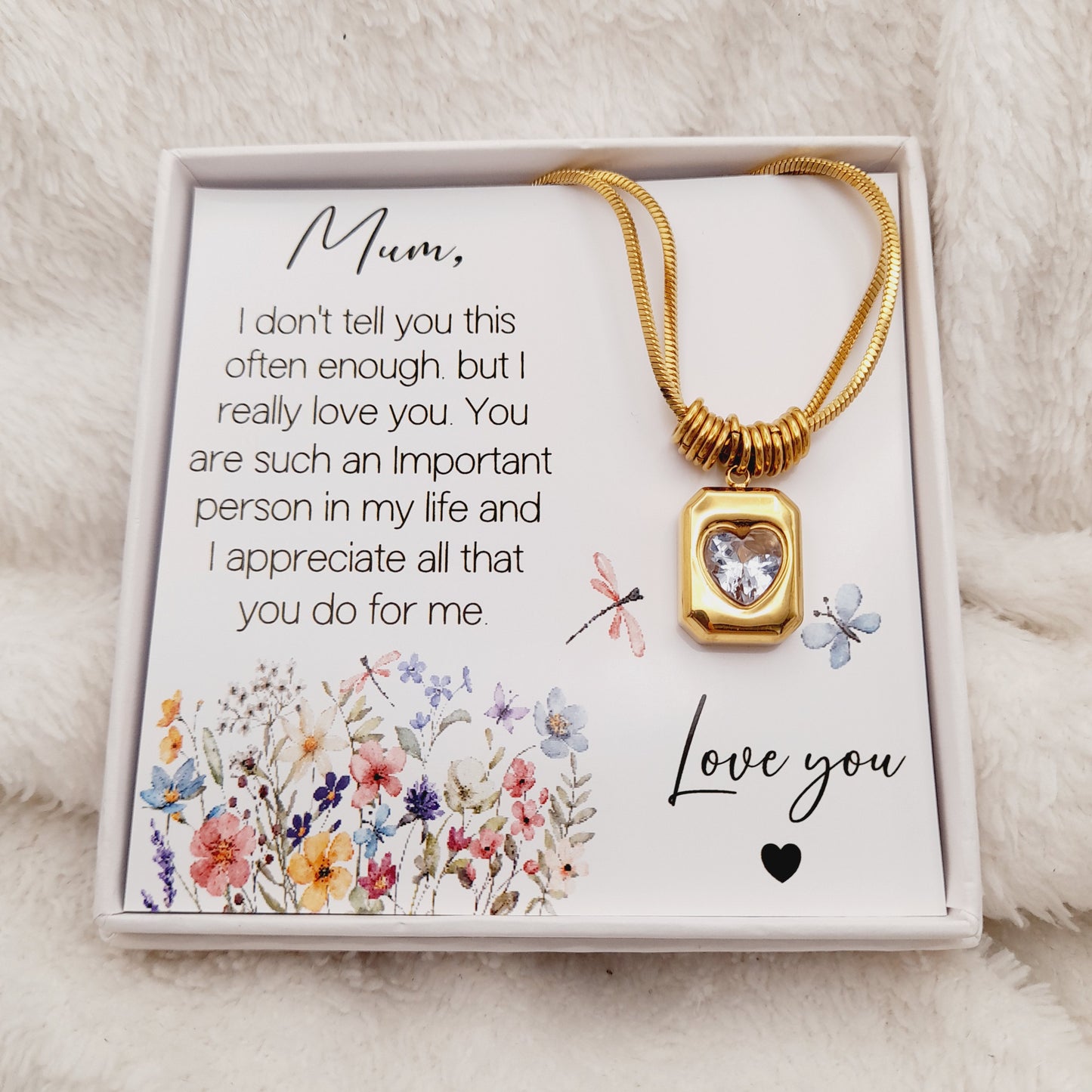 Heartfelt Mum Necklace – Perfect Gift from Child/Children for Birthday, Christmas & Special Occasions