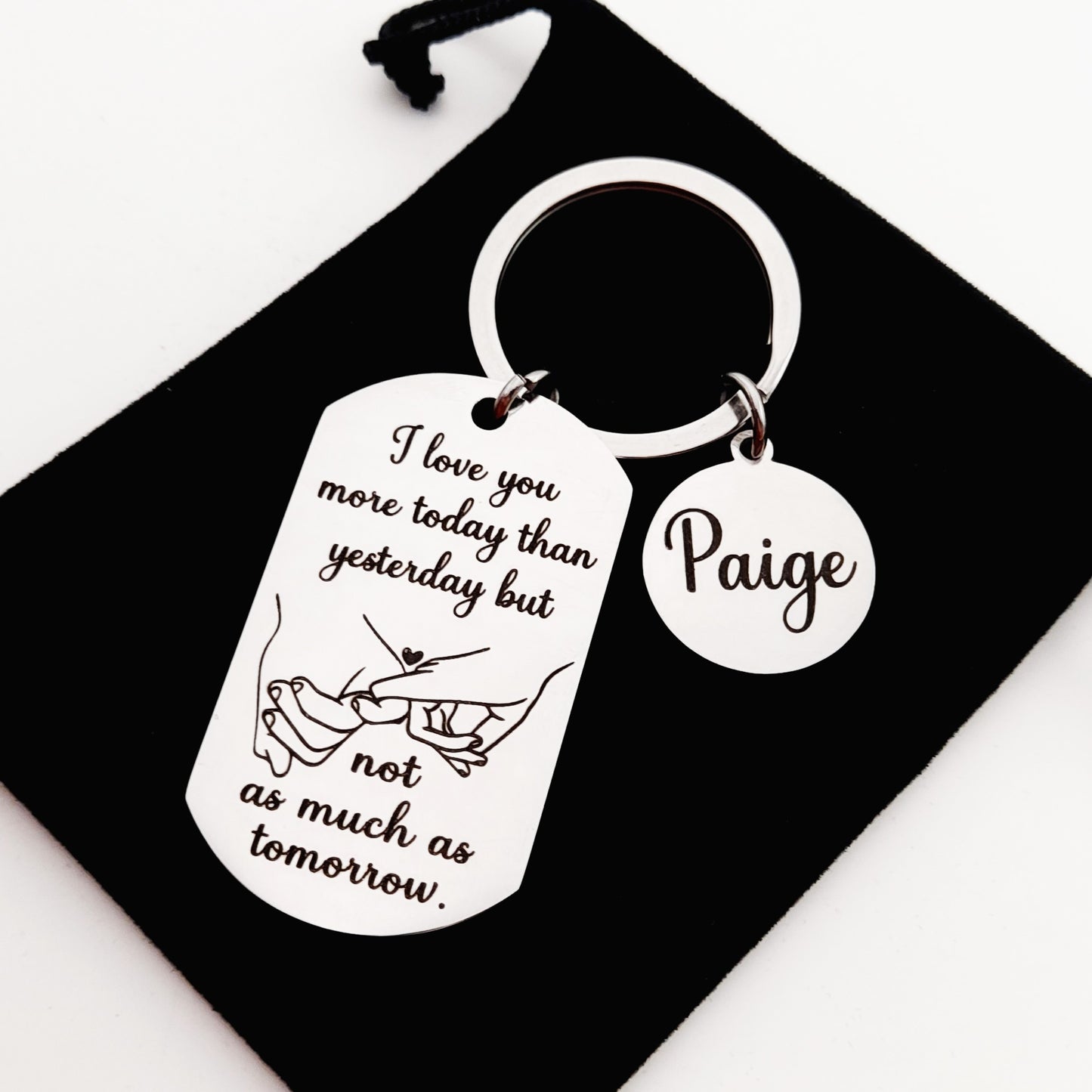 Personalised Valentines Keychain for a Girlfriend, Gift for Her , Gift for a Wife, I love you more today ..