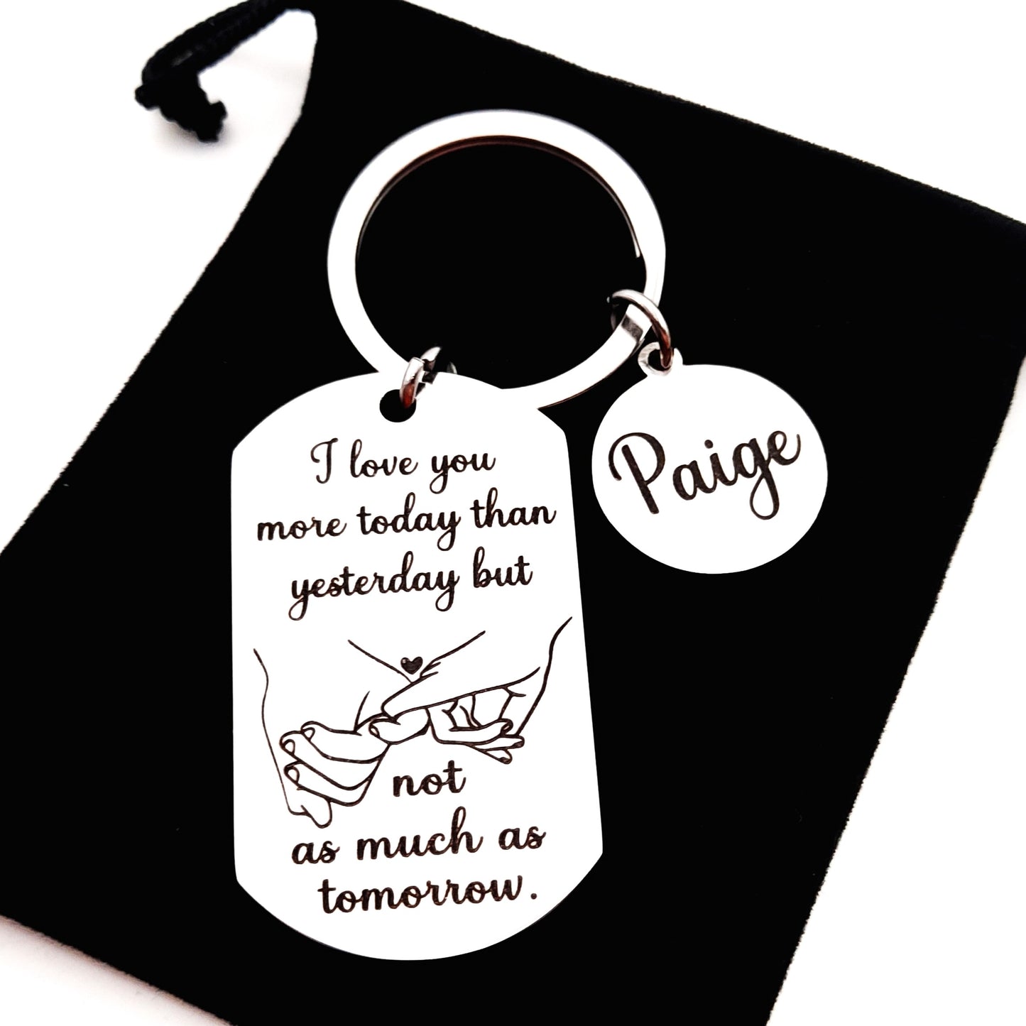 Personalised Valentines Keychain for a Girlfriend, Gift for Her , Gift for a Wife, I love you more today ..