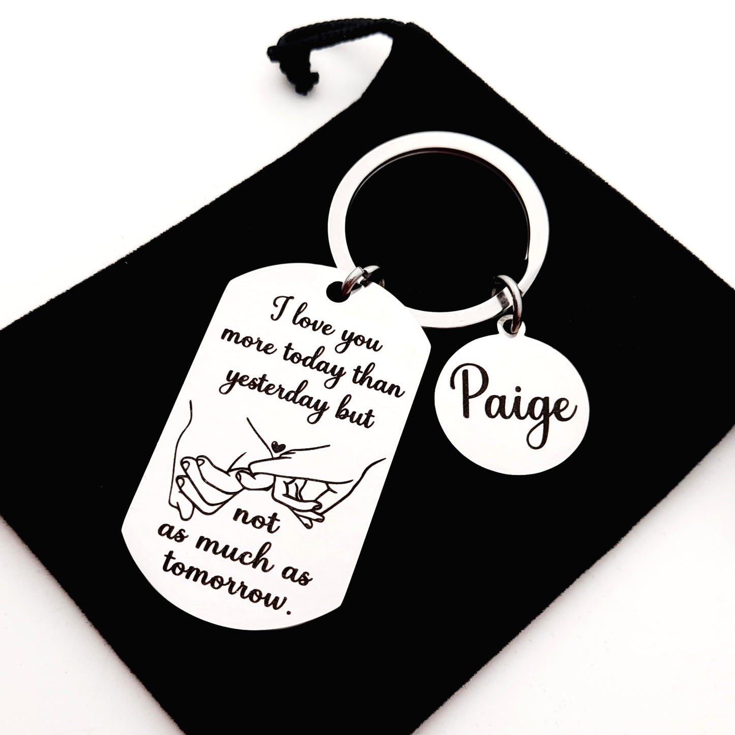 Personalised Valentines Keychain for a Girlfriend, Gift for Her , Gift for a Wife, I love you more today ..