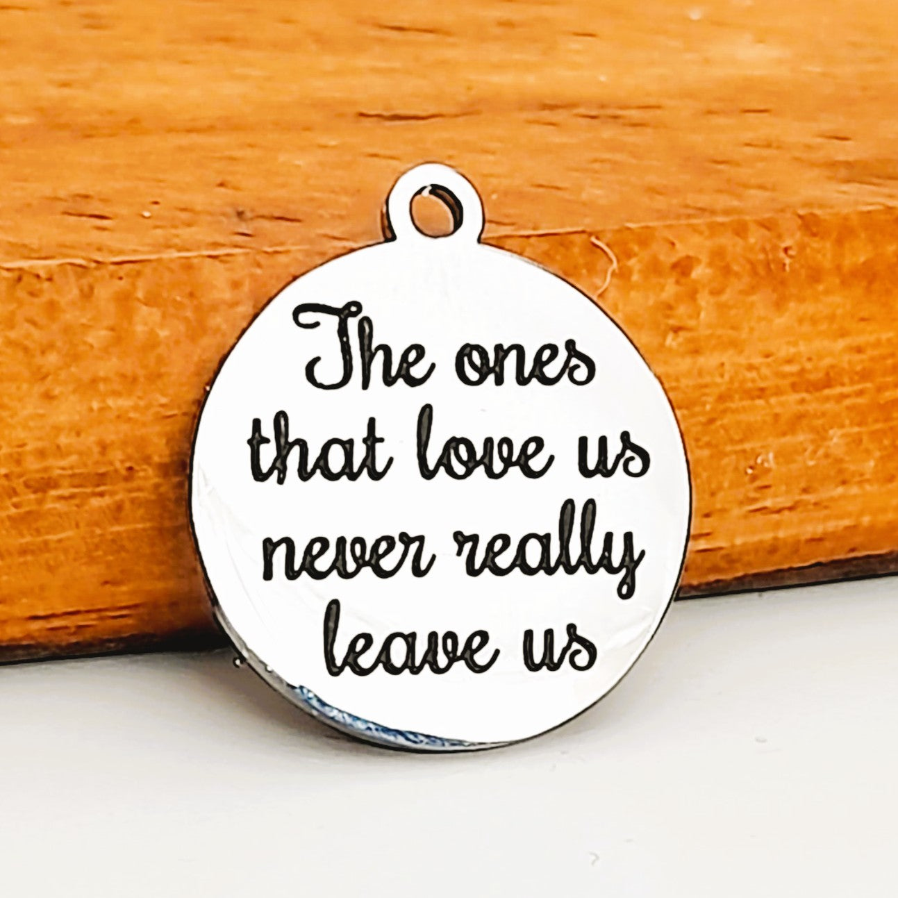 Love Us Never Leave Us Charms, Bulk Packs, Stainless Steel Gold and Silver Colour Pendants - Tags