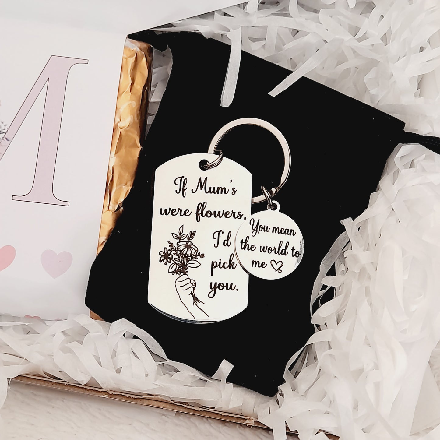 Mother's Day Special Mum Gift Box – Card, Keychain and Chocolate