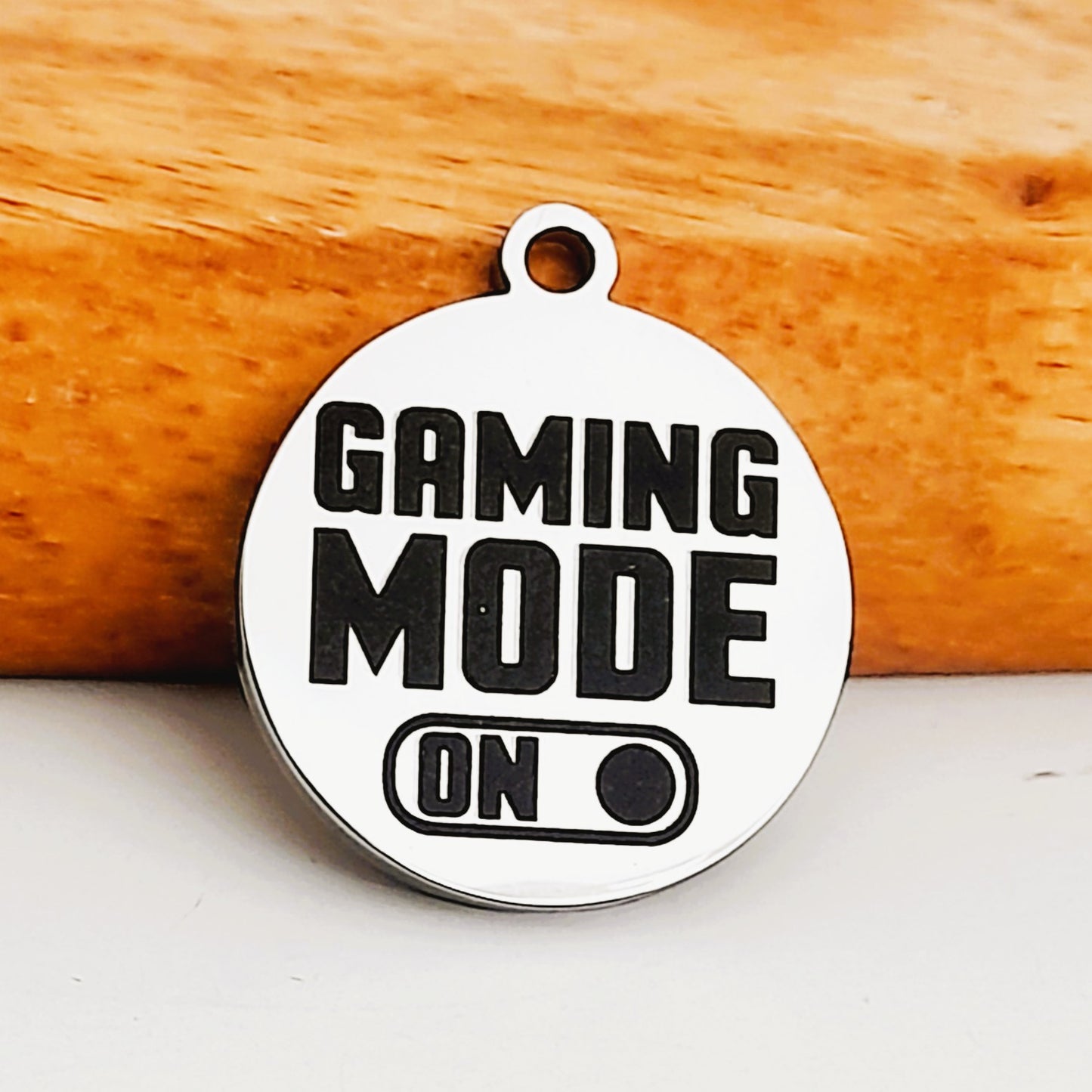 Gaming Mode On Charms, Bulk Packs, Stainless Steel Gold and Silver Colour Pendants - Tags
