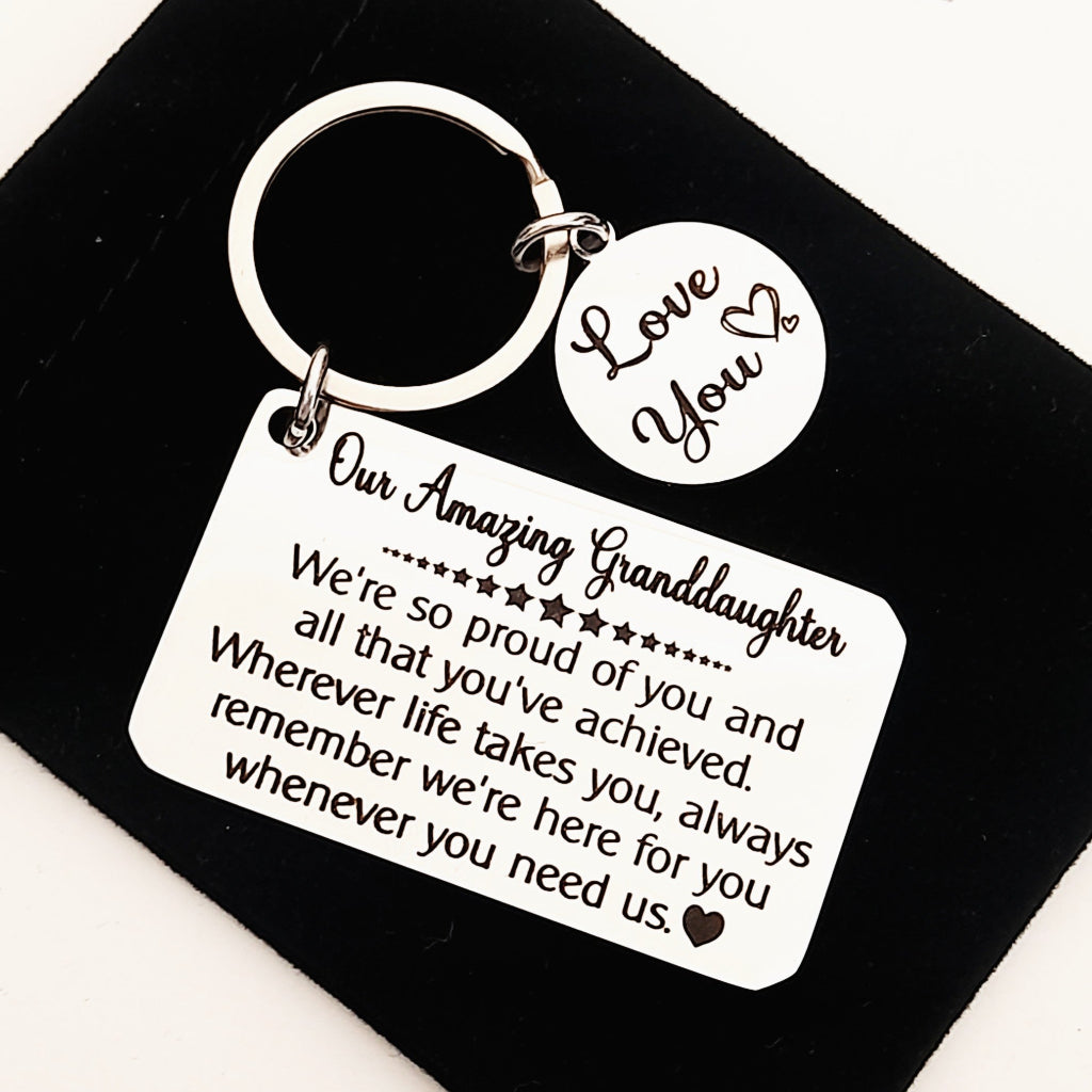 Granddaughter Keychain – Gift from Grandparents – Sentimental Gift