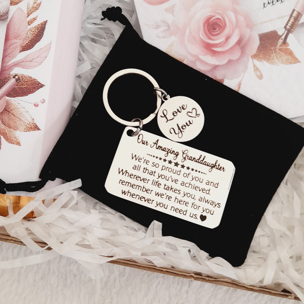 Granddaughter written letter Gift Box – Card, Keychain and Chocolate