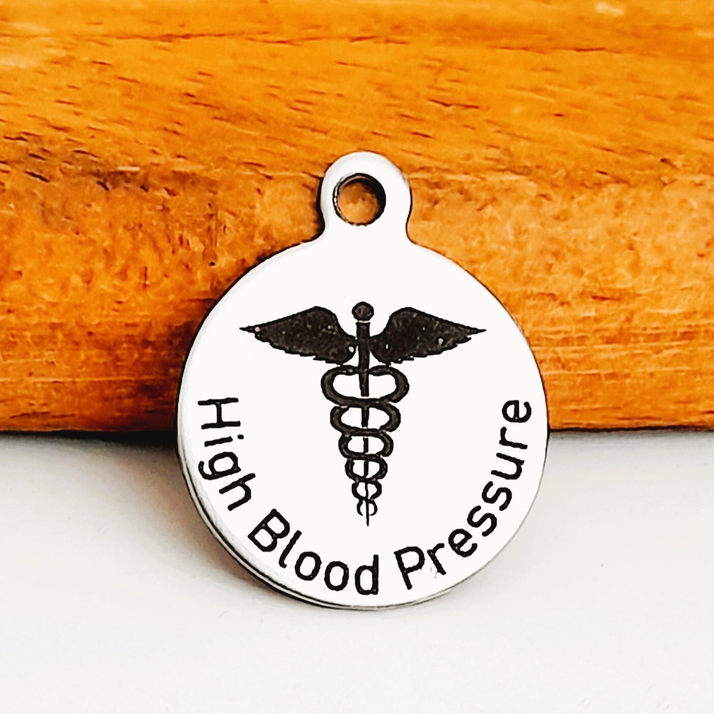 High Blood Pressure Charms, Bulk Packs, Stainless Steel Gold and Silver Colour Pendants - Tags