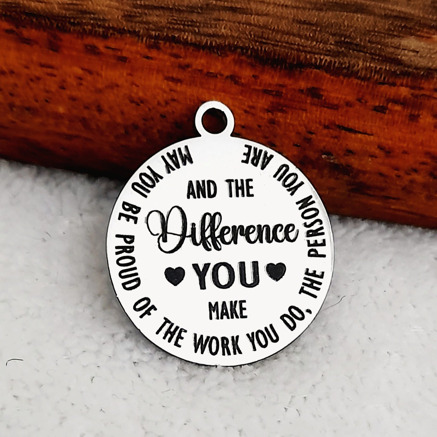 Difference You Make Charms, Bulk Packs, Stainless Steel Gold and Silver Colour Pendants - Tags