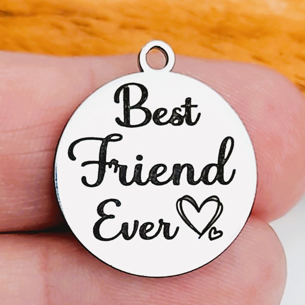 Best Friend Ever Charms, Bulk Packs, Stainless Steel Pendants - Tags
