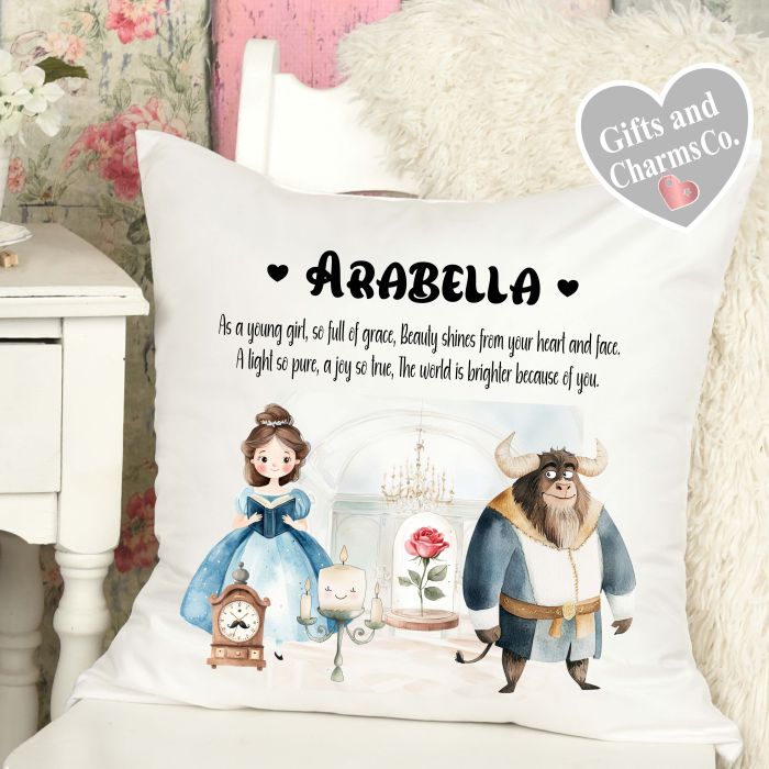 Personalised Beauty Rose Fairytale Cushion