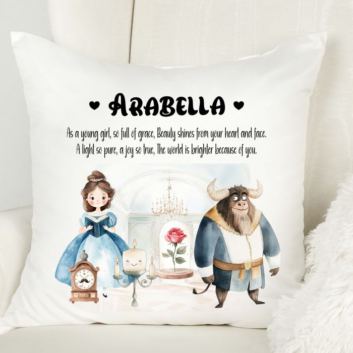 Personalised Beauty Rose Fairytale Cushion