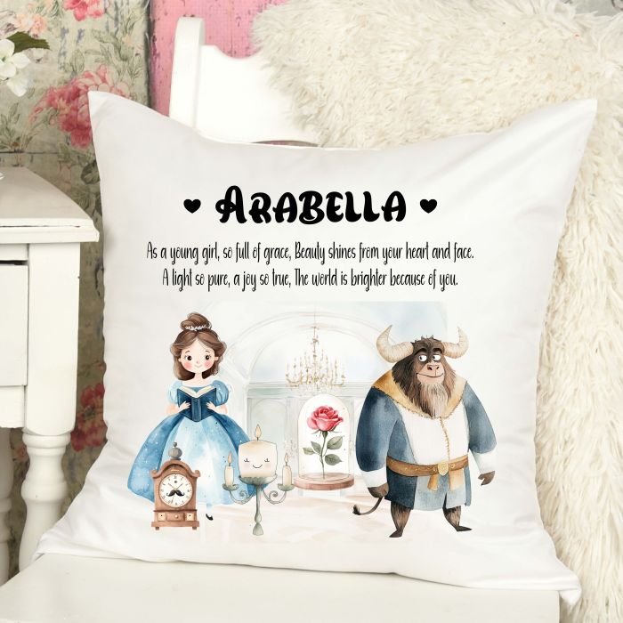 Personalised Beauty Rose Fairytale Cushion