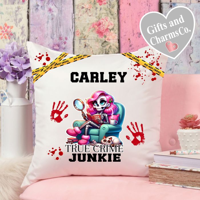 True Crime Junkie Cushion