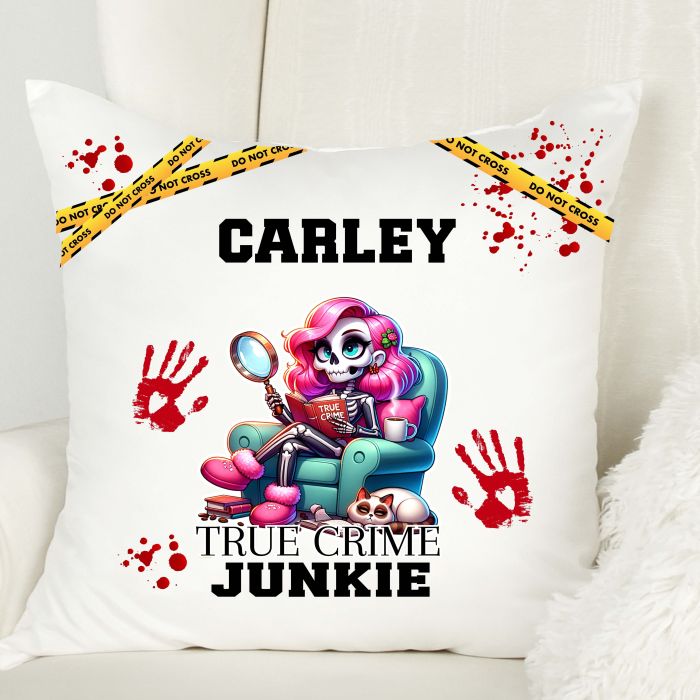 True Crime Junkie Cushion