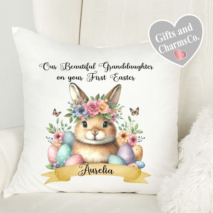 Personalised Granddaughter first Easter Cushion
