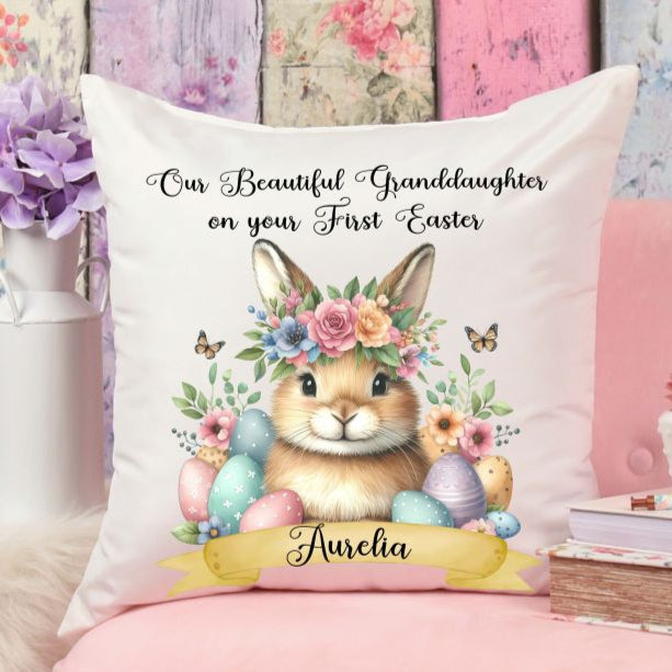 Personalised Granddaughter first Easter Cushion