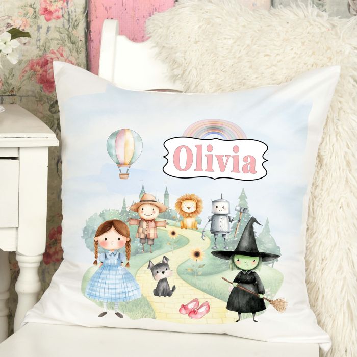 Personalised Whimsical Emerald Road Cushion