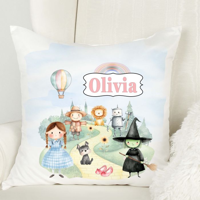 Personalised Whimsical Emerald Road Cushion