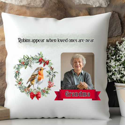 Robins Appear When Loved Ones Are Near Custom Cushion