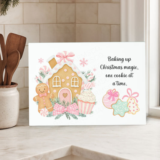 Baking Up Christmas Magic - Small Glass Cutting Board
