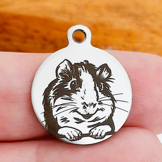 Guinea Pig Charms – Bulk Pack Animal Stainless Steel Pendants - Tags