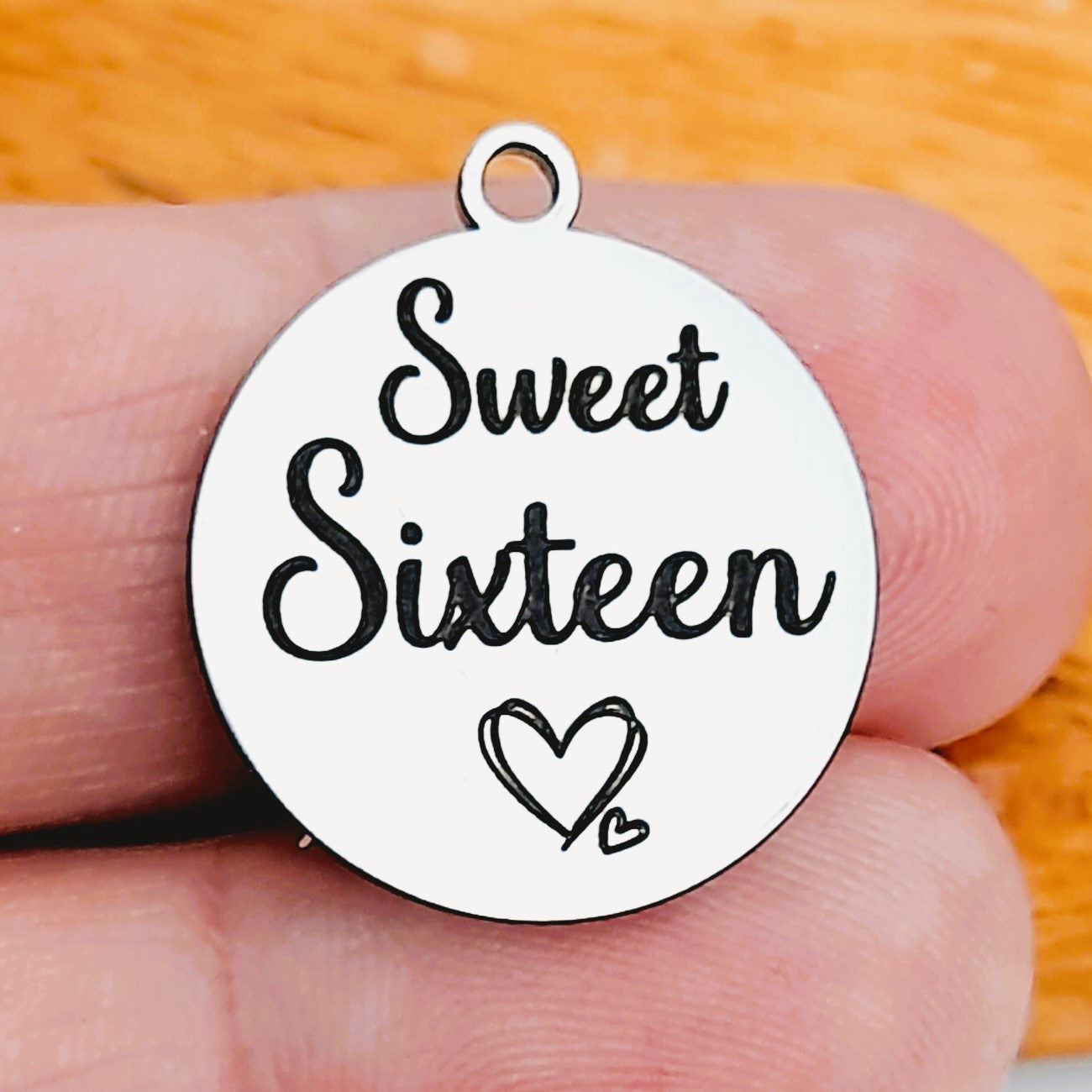 Sweet Sixteen Charms – Bulk Pack 16th Birthday Stainless Steel Pendants - Tags
