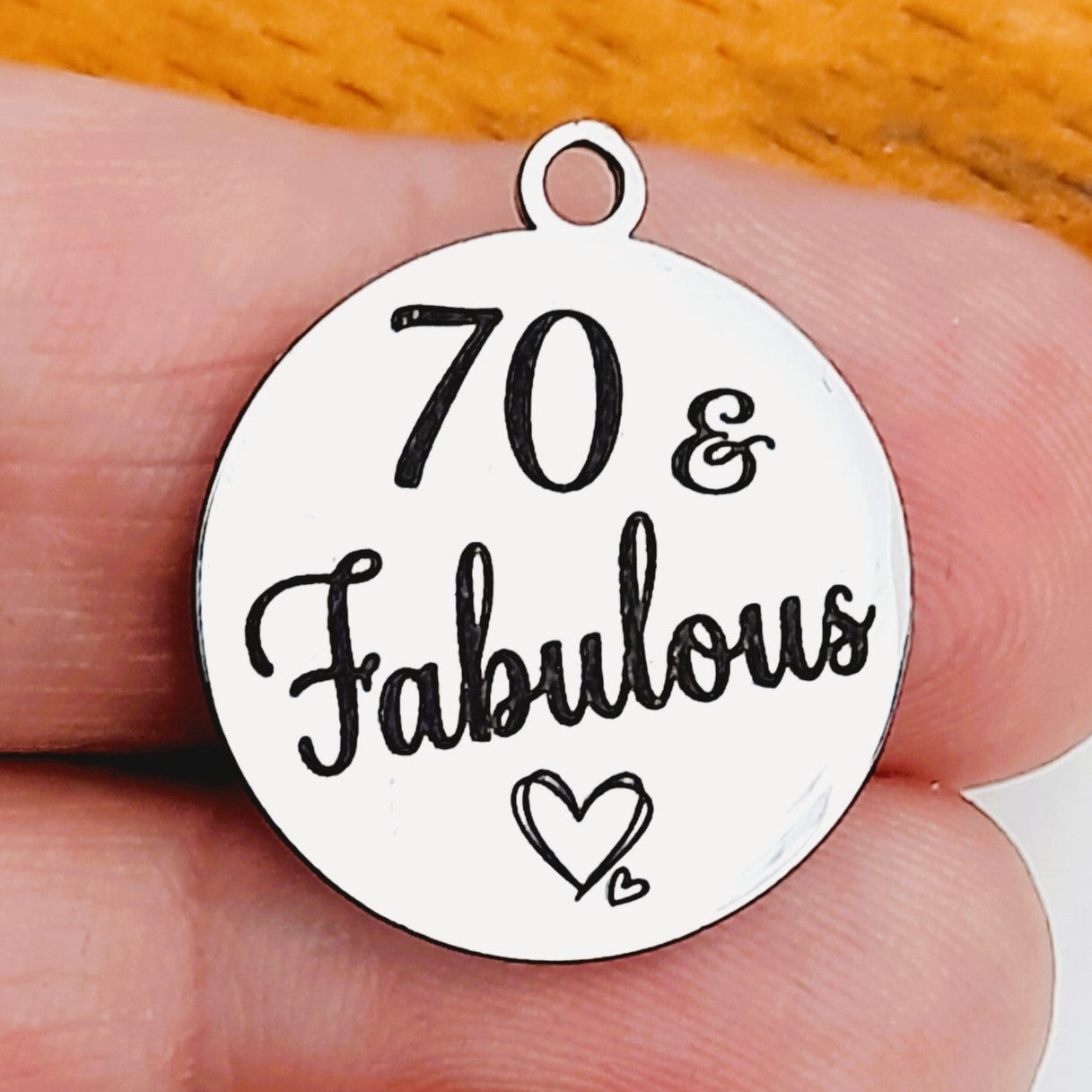 Fabulous Charms – Bulk Pack 16, 18, 21, 30, 40, 50, 60, 70, Stainless Steel Pendants - Tags