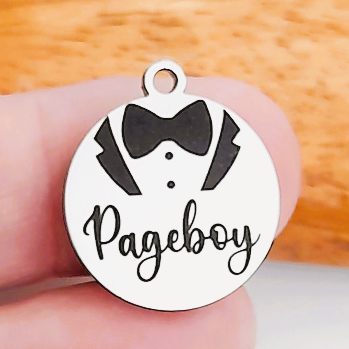 Pageboy Tuxedo Charms – Bulk Pack Wedding Stainless Steel Pendants - Tags