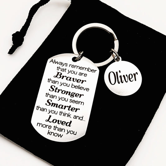 Personalised Keyring for Him – Custom Gift for Boys, Birthday, Christmas, or Special Occasion