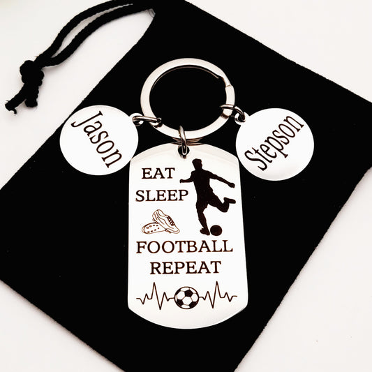 Stepson Football Keyring – Thoughtful Gift for Sports-Loving Stepson, Birthday or Christmas