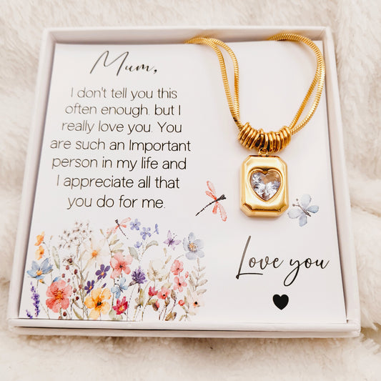 Heartfelt Mum Necklace – Perfect Gift from Child/Children for Birthday, Christmas & Special Occasions