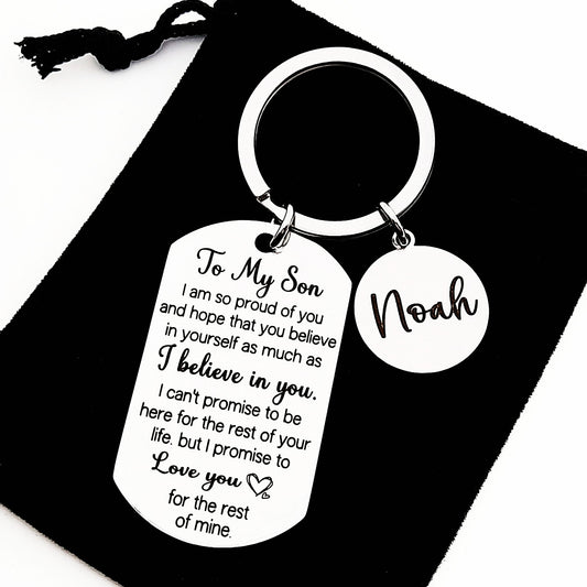 To My Son Keychain, Gift from Parents – Sentimental Keepsake for Birthday or Christmas
