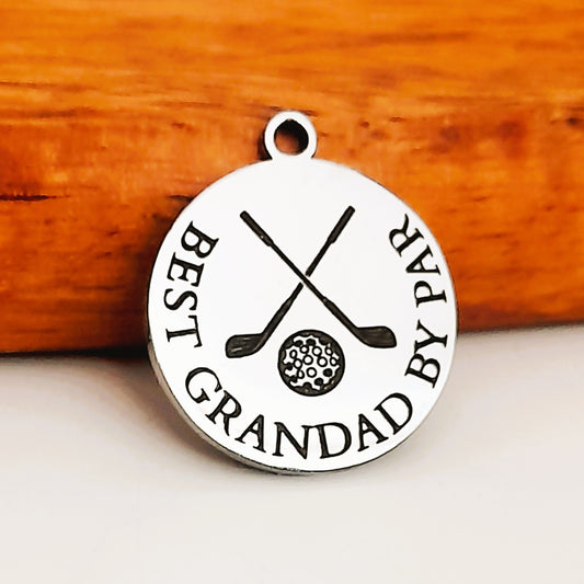 Best Grandad Charms, Bulk Packs, Stainless Steel Gold and Silver Colour Pendants - Tags