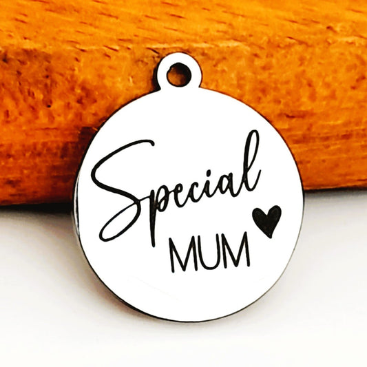 Special Mum charms, Bulk Packs, Stainless Steel Pendants - Tags