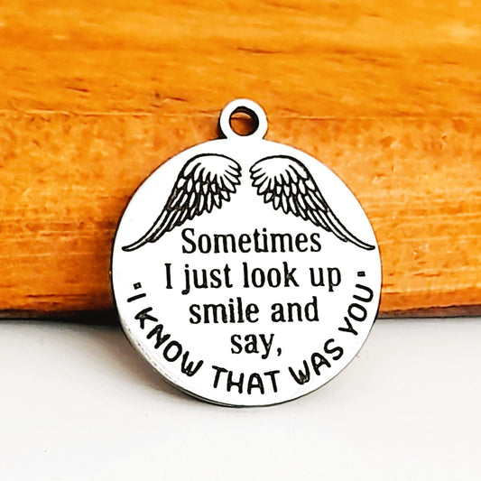 I Know That Was You Charms, Bulk Packs, Stainless Steel Gold and Silver Colour Pendants - Tags
