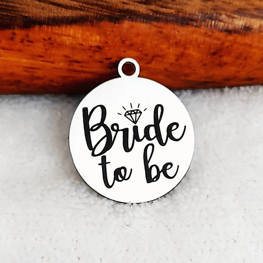 Bride To Be Charms, Bulk Packs, Stainless Steel Gold and Silver Colour Pendants - Tags