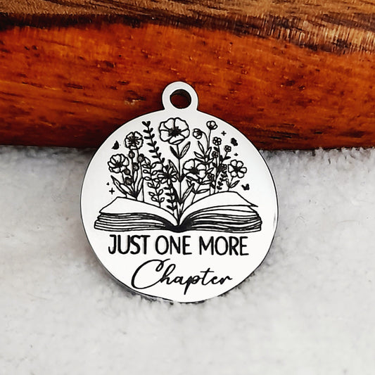 One More Chapter Charms, Bulk Packs, Stainless Steel Gold and Silver Colour Pendants - Tags