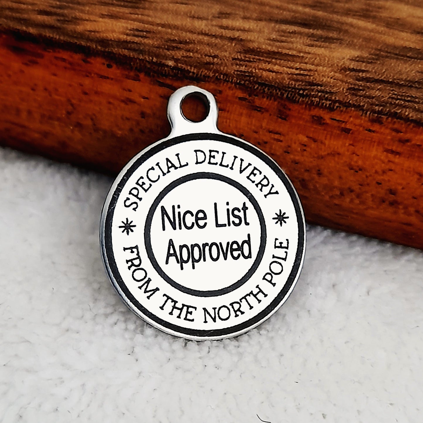 Nice List Charms, Bulk Packs, Stainless Steel Gold and Silver Colour Pendants - Tags
