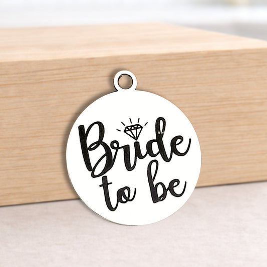 Bride To Be Charms, Bulk Packs, Stainless Steel Gold and Silver Colour Pendants - Tags