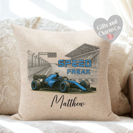 F1 Racing Cushion – Formula 1 Car Throw Pillow for Motorsport Fans