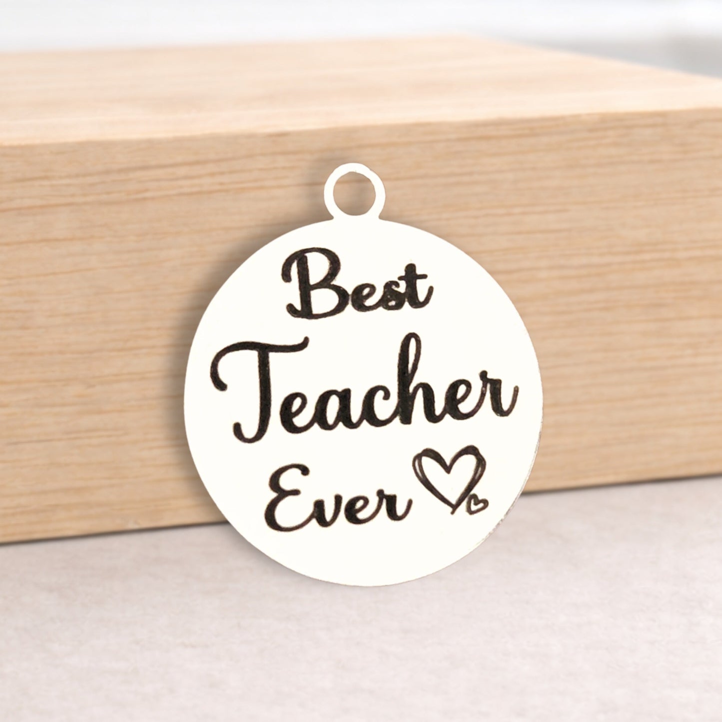 Best Teacher Ever Charms, Bulk Packs, Stainless Steel Gold and Silver Colour Pendants - Tags