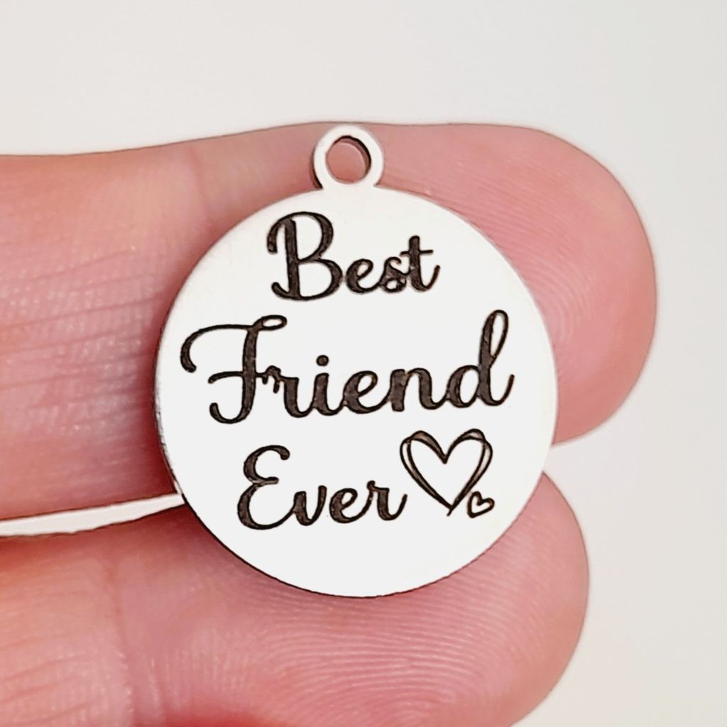 Best Friend Ever Charms, Bulk Packs, Stainless Steel Pendants - Tags