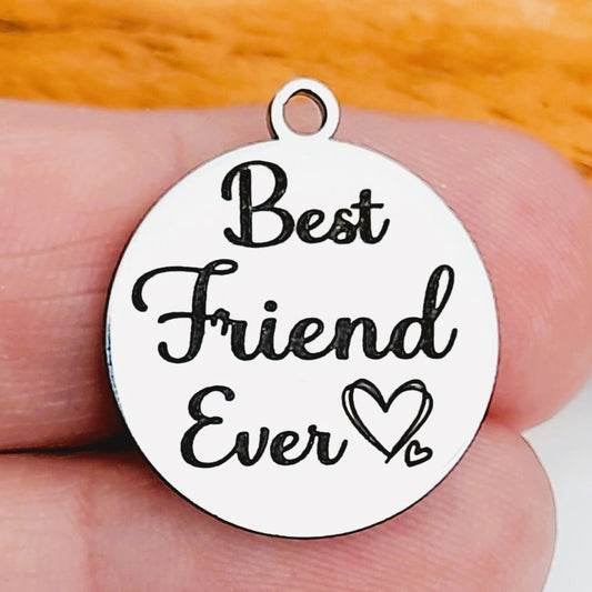 Best Friend Ever Charms, Bulk Packs, Stainless Steel Pendants - Tags